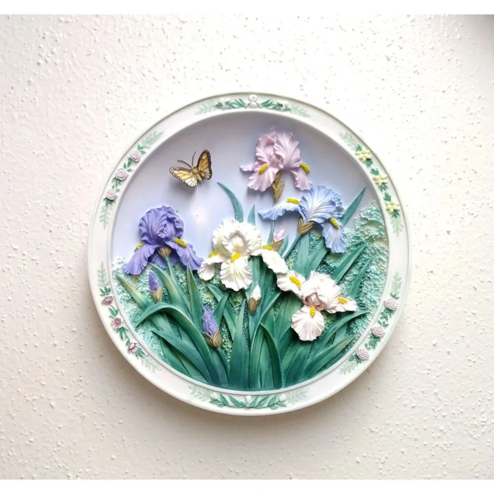 Lena Liu's 3D Plate The Iris Garden Bradford Exchange Limited Edition Wall Decor